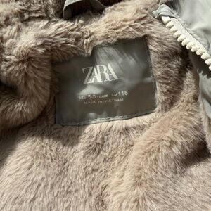 Zara Beige Faux Fur Jacket
